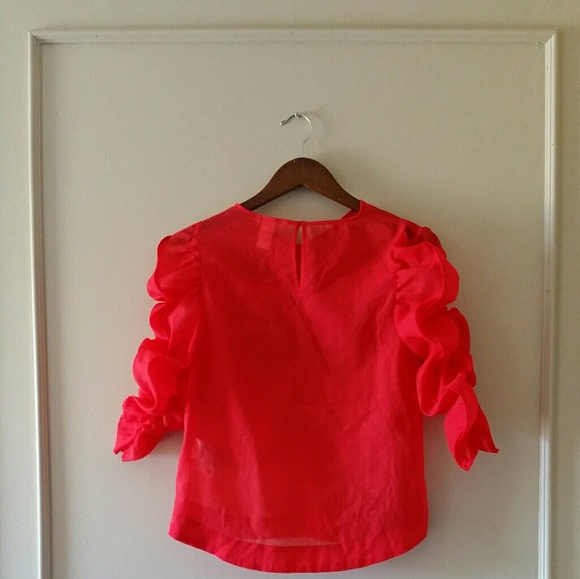 H&M Red Ruffled top - Picture 4 of 4